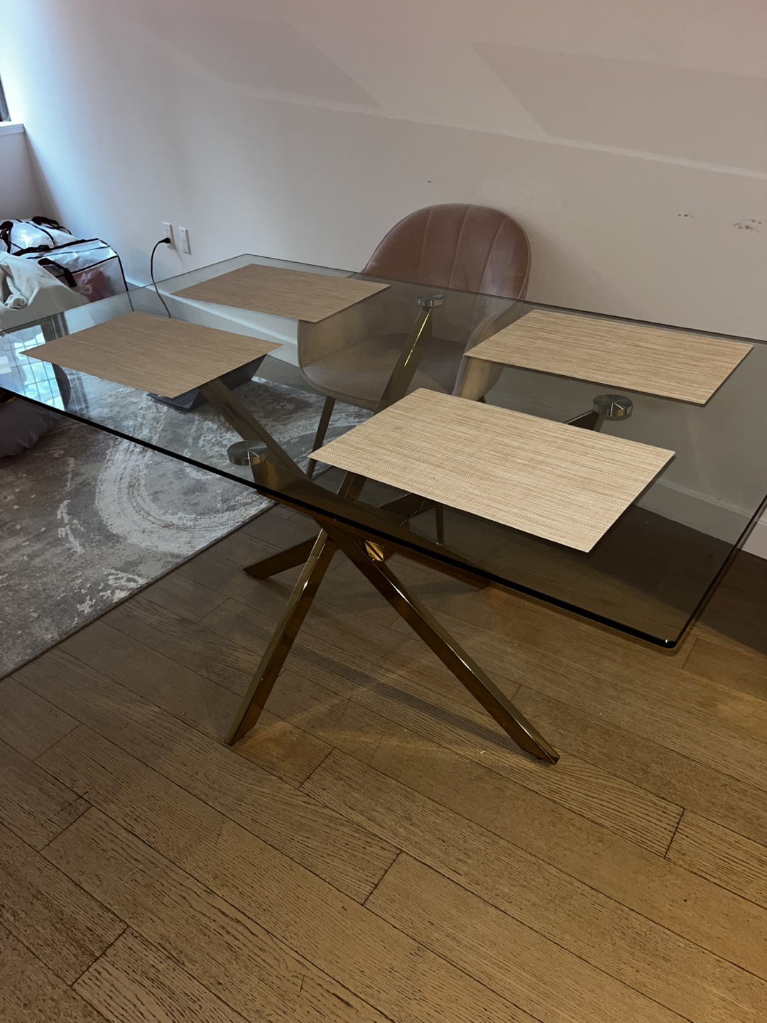 Glass Dining Table with Gold Legs - photo 4