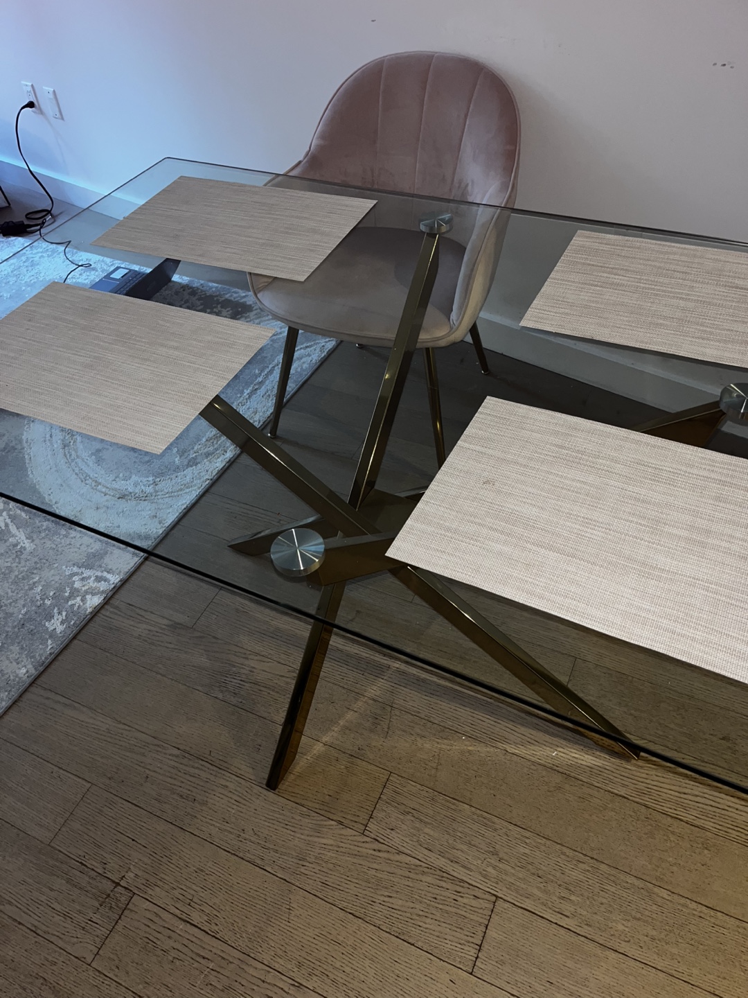 Glass Dining Table with Gold Legs - photo 5