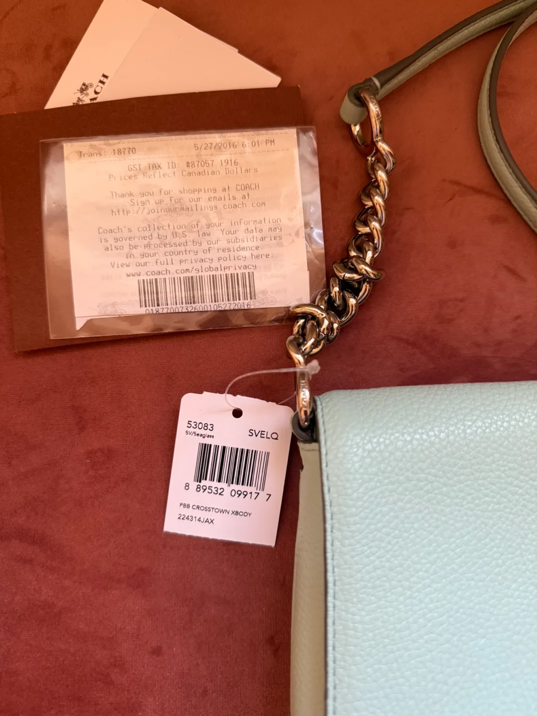 NEW Coach Crosstown Xbody Bag - seaglass pebble leather image indicator(2)