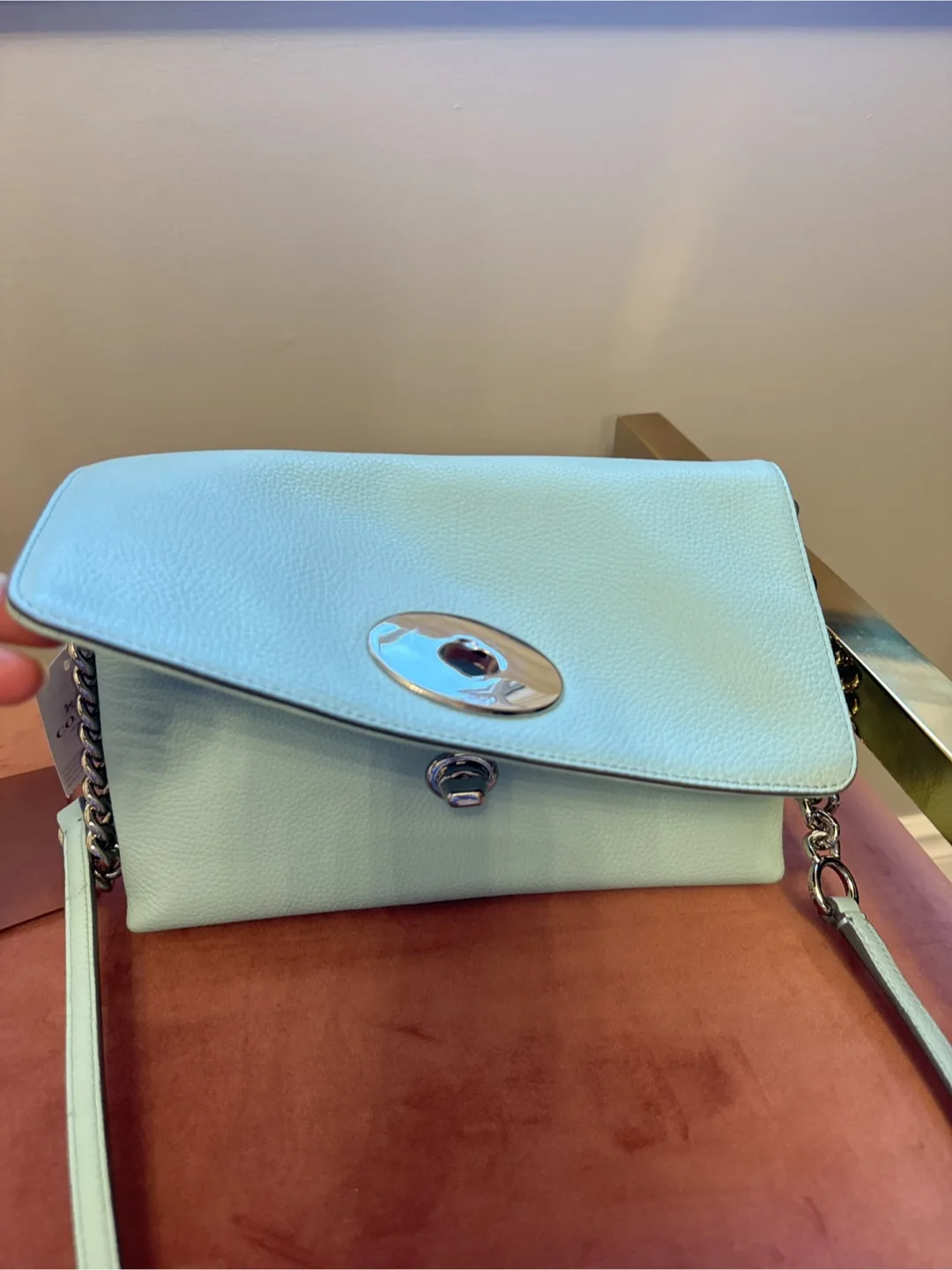 NEW Coach Crosstown Xbody Bag - seaglass pebble leather image indicator(9)