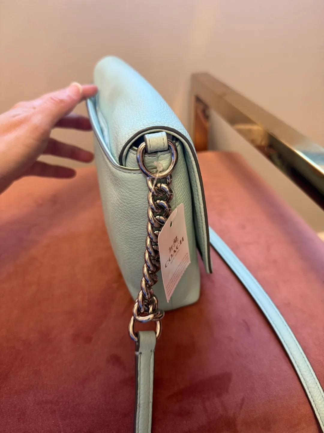 NEW Coach Crosstown Xbody Bag - seaglass pebble leather image indicator(7)