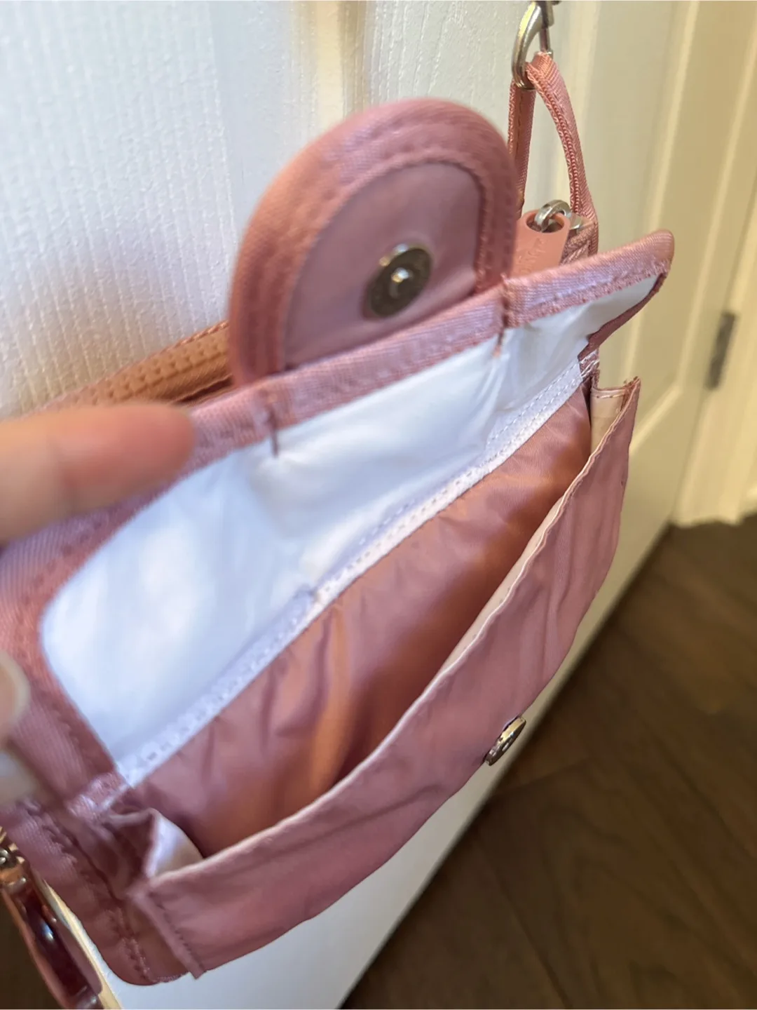 Kipling NEW satin Blush  Pink Crossbody Bag image indicator(8)