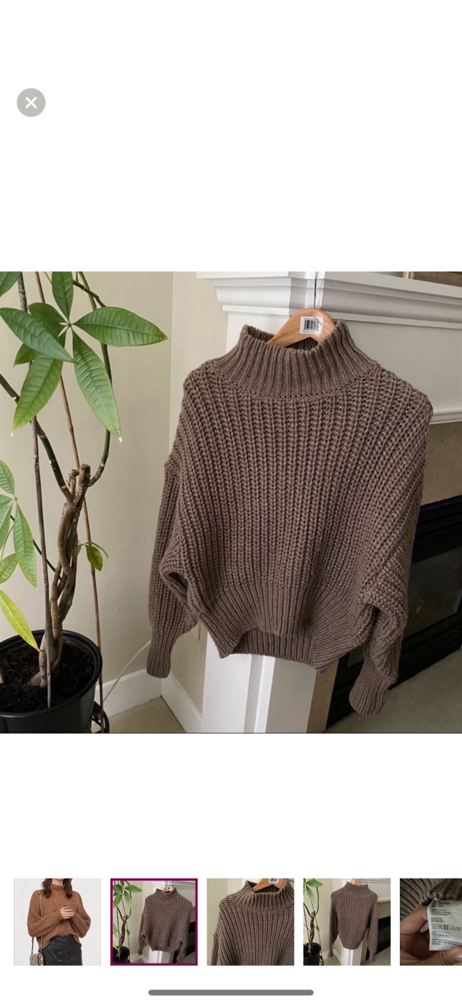 H&M Brown Knit Turtleneck Sweater