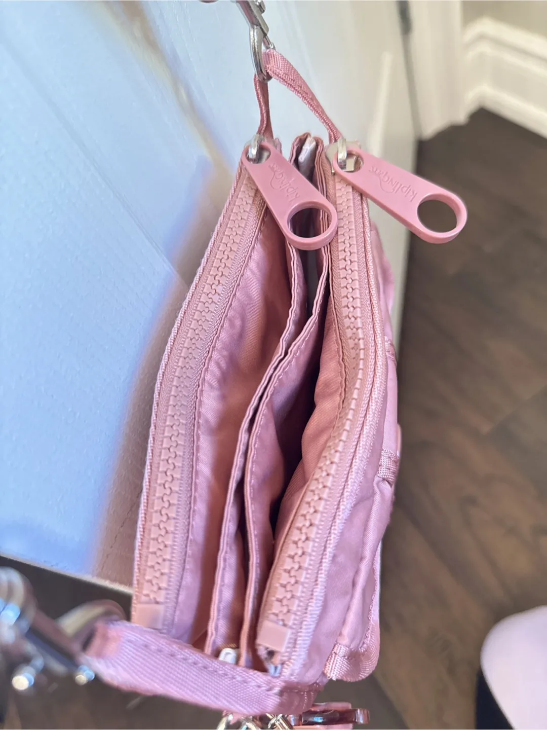 Kipling NEW satin Blush  Pink Crossbody Bag image indicator(10)