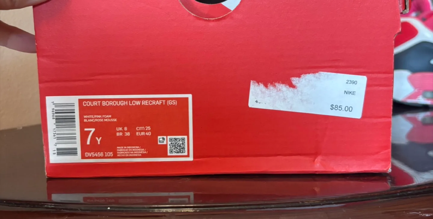 Like Brand new worn once white and baby pink size 7Y image indicator(6)