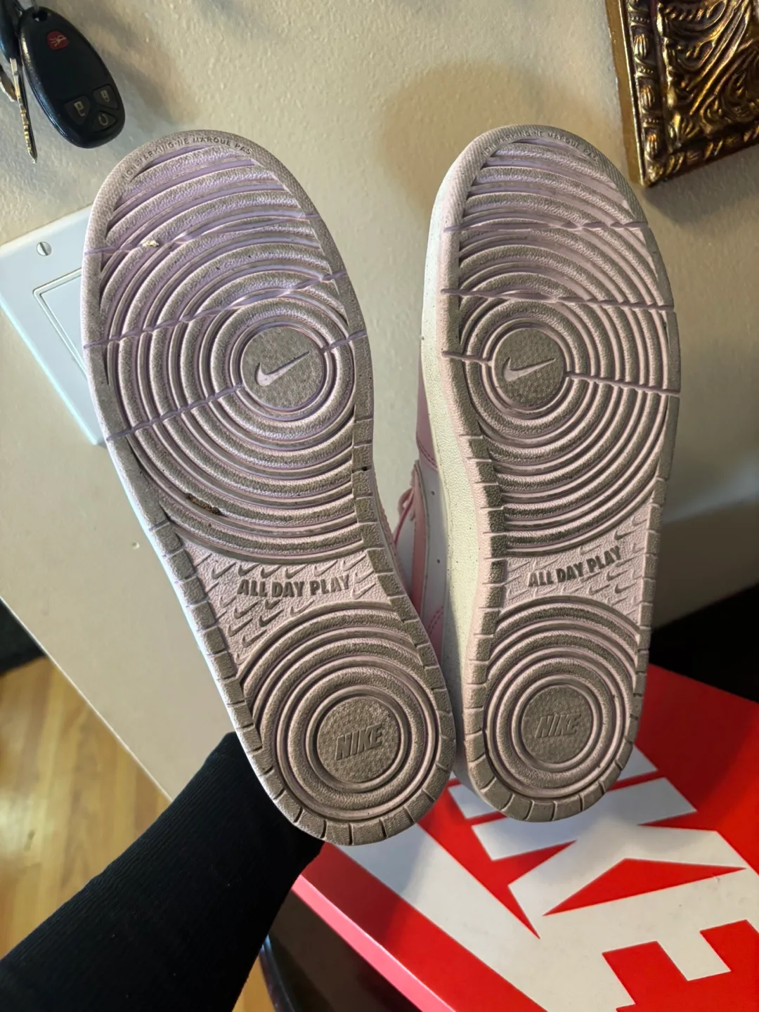 Like Brand new worn once white and baby pink size 7Y image indicator(8)