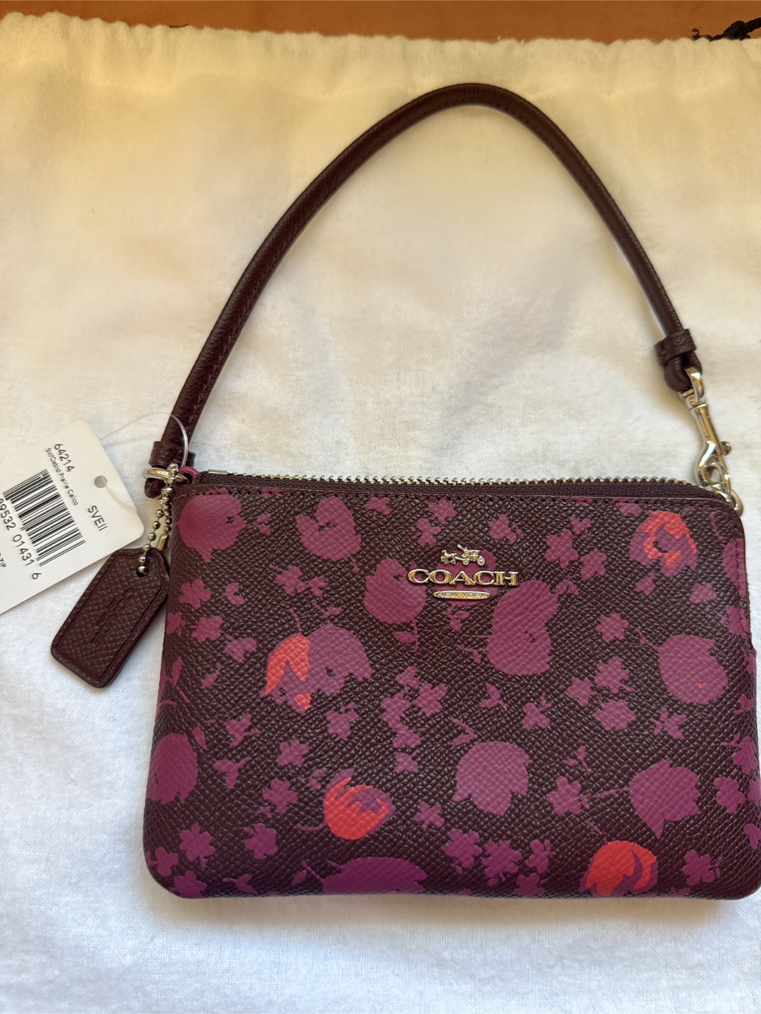Coach  leather Floral Wristlet - NEW!