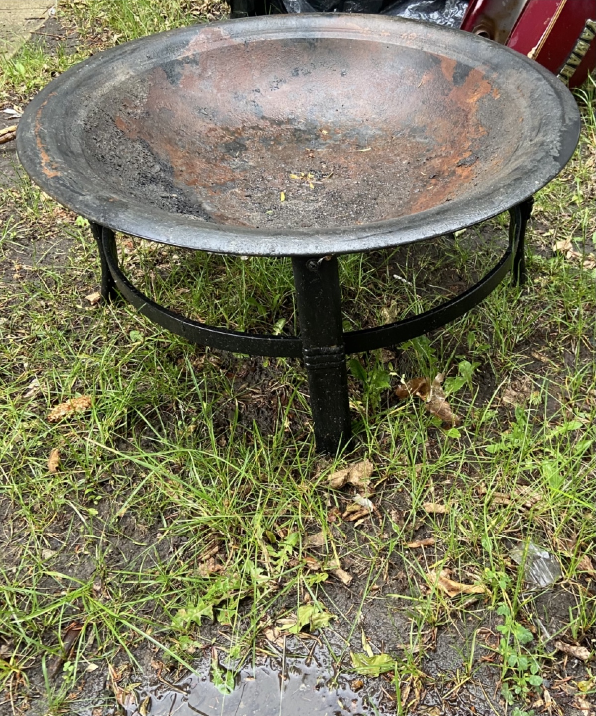 Used Fire Pit Bowl with Stand