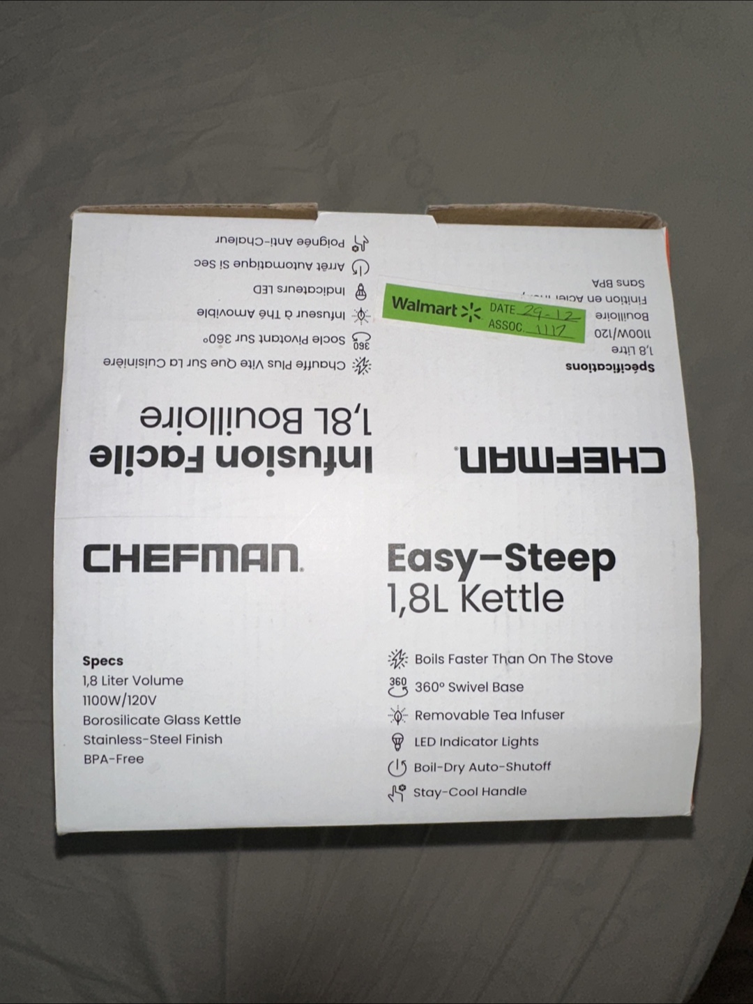 CHEFMAN Electric Kettle/ Tea Maker (1.8L) - photo 4