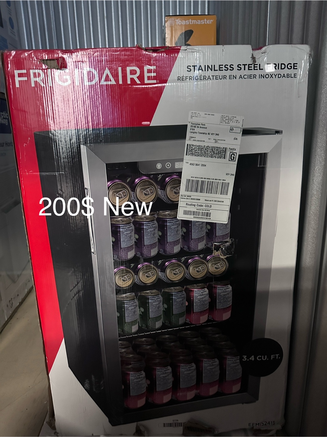 New Frigidaire Stainless Steel Fridge - 3.4 cu. ft.