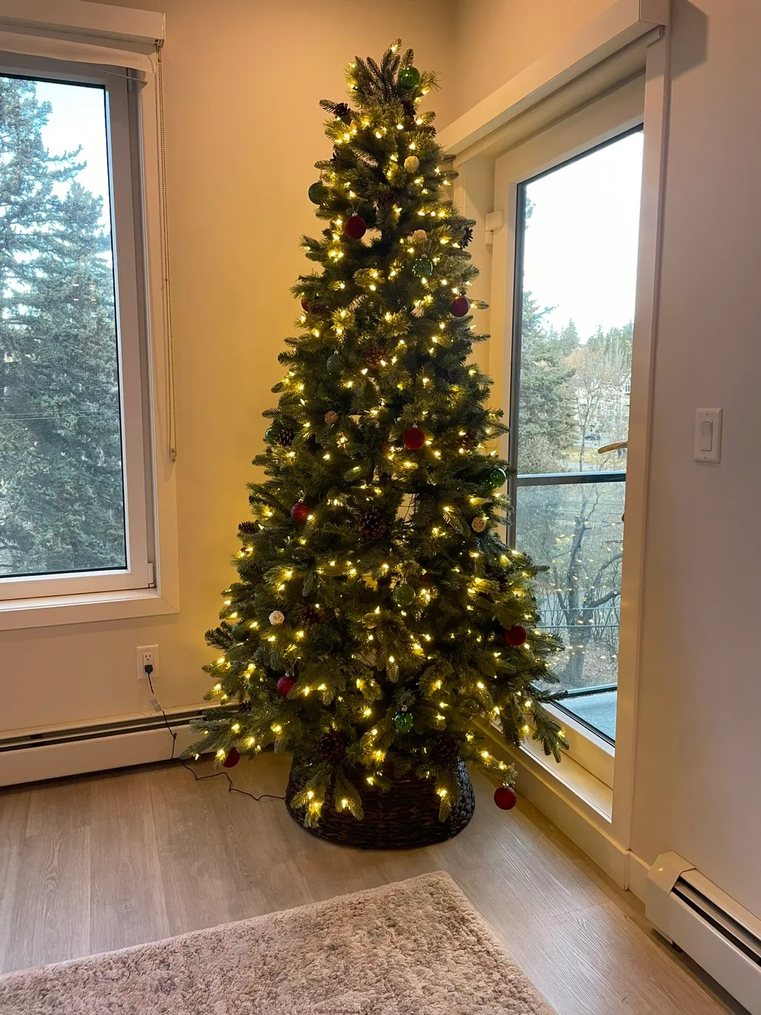 7ft Christmas Tree with Lights and Ornaments thumbnail