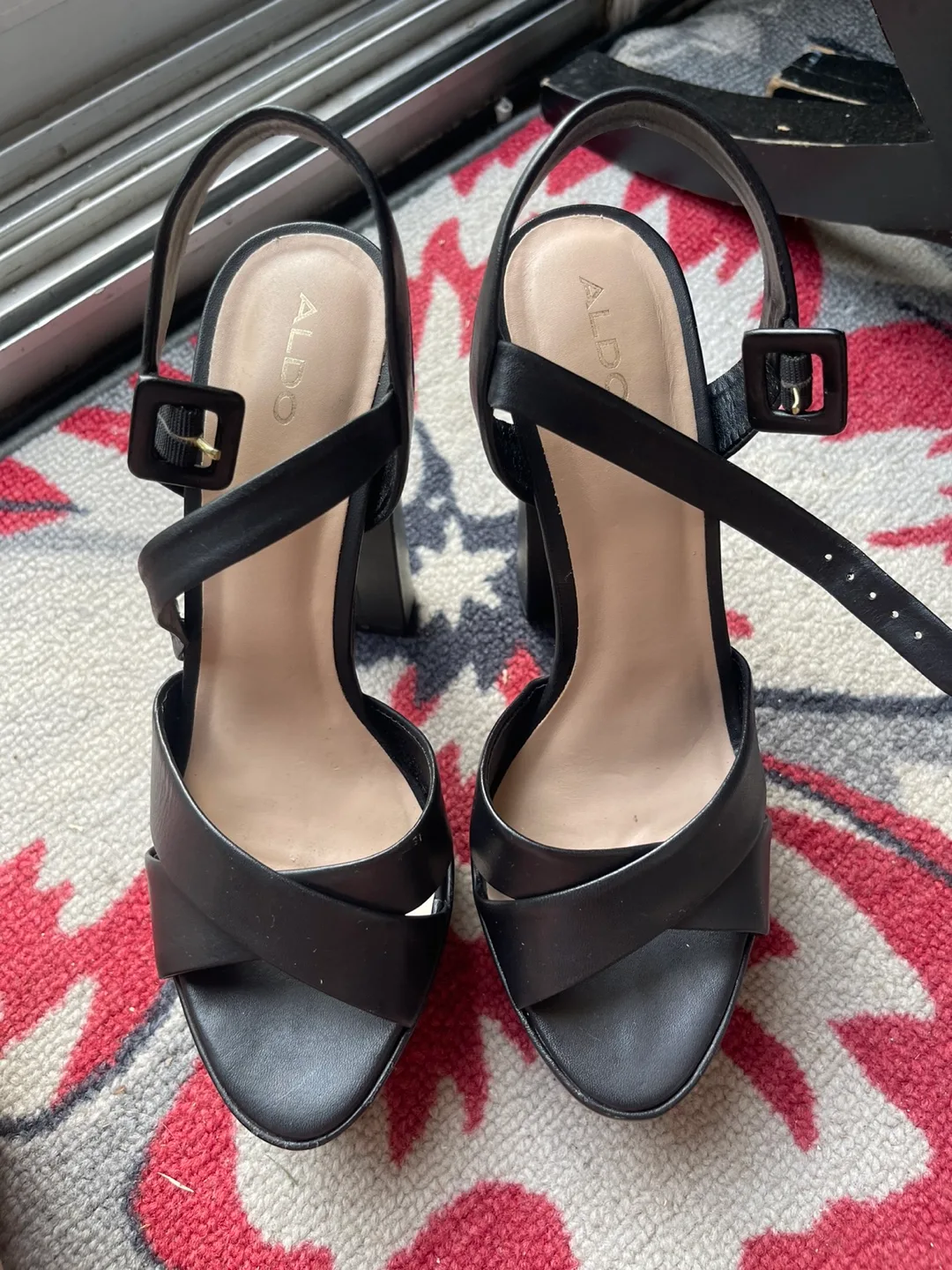 ALDO Black Platform Heels, Size 8 thumbnail