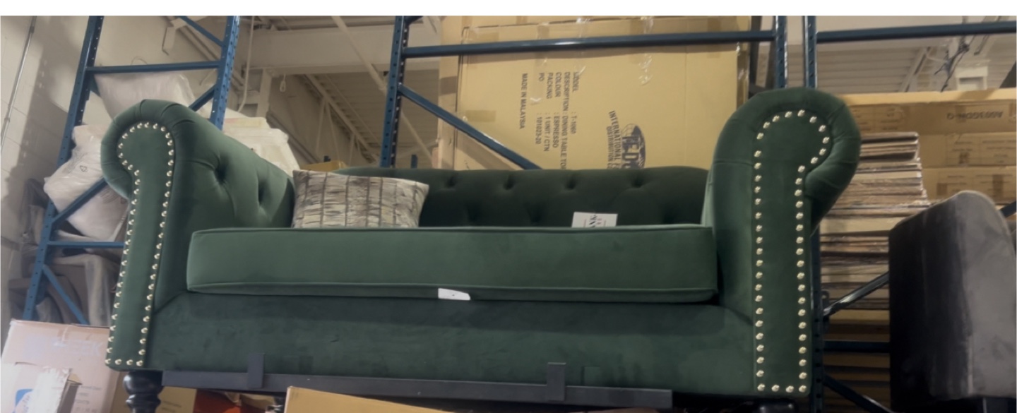 Green Loveseat Sofa - photo 4