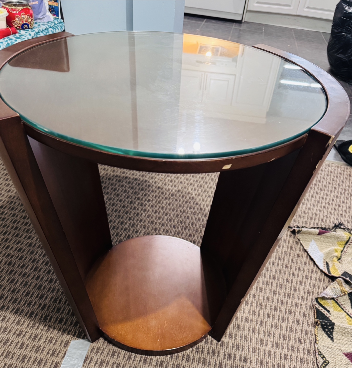 Round Wooden Side Table