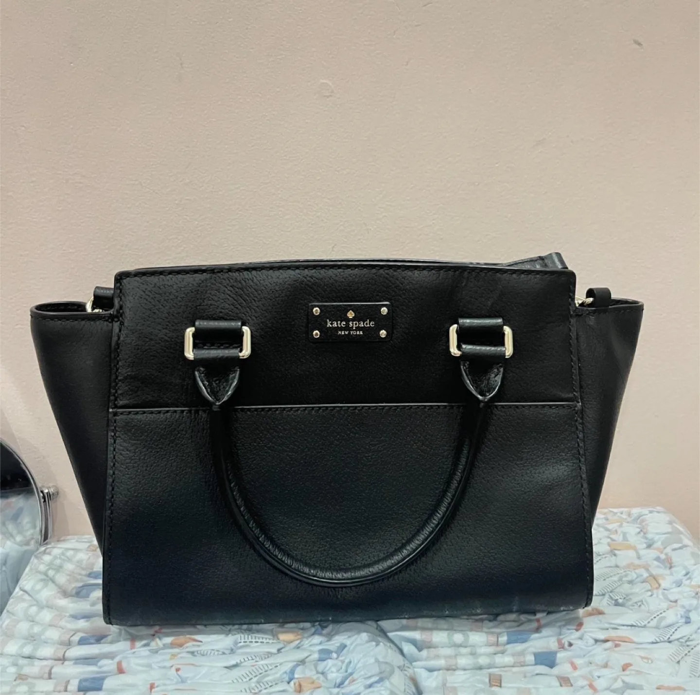 Kate Spade Black Leather Satchel thumbnail