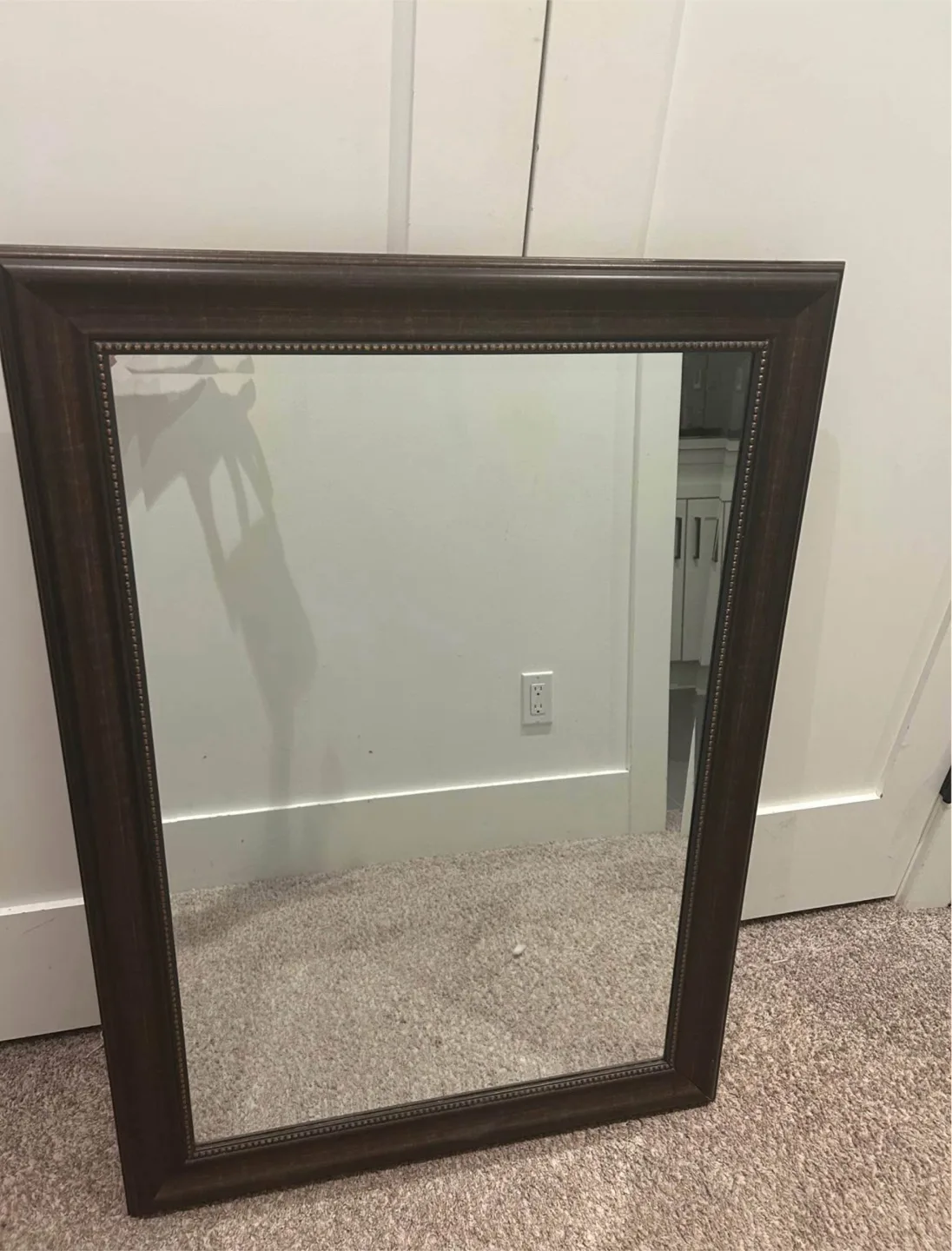 Framed Wall Mirror - Brown thumbnail
