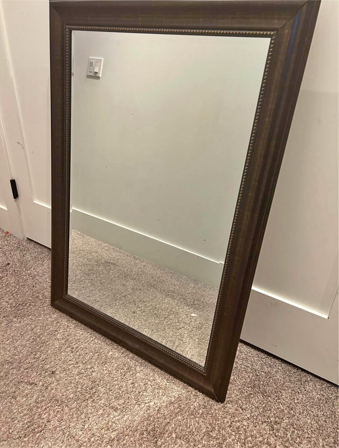 Framed Wall Mirror - Brown - photo 3