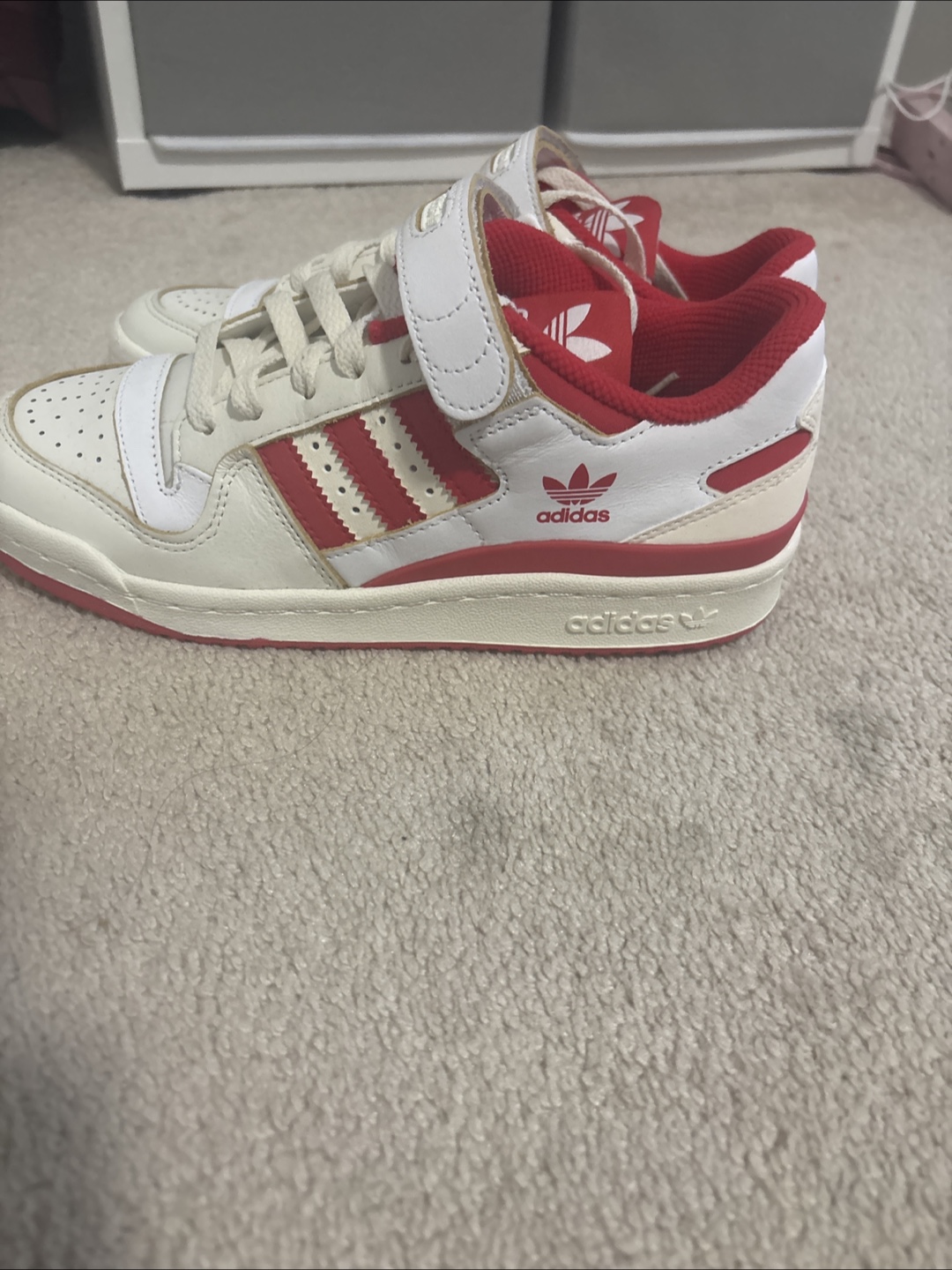 red and white adidas forum lows - photo 3