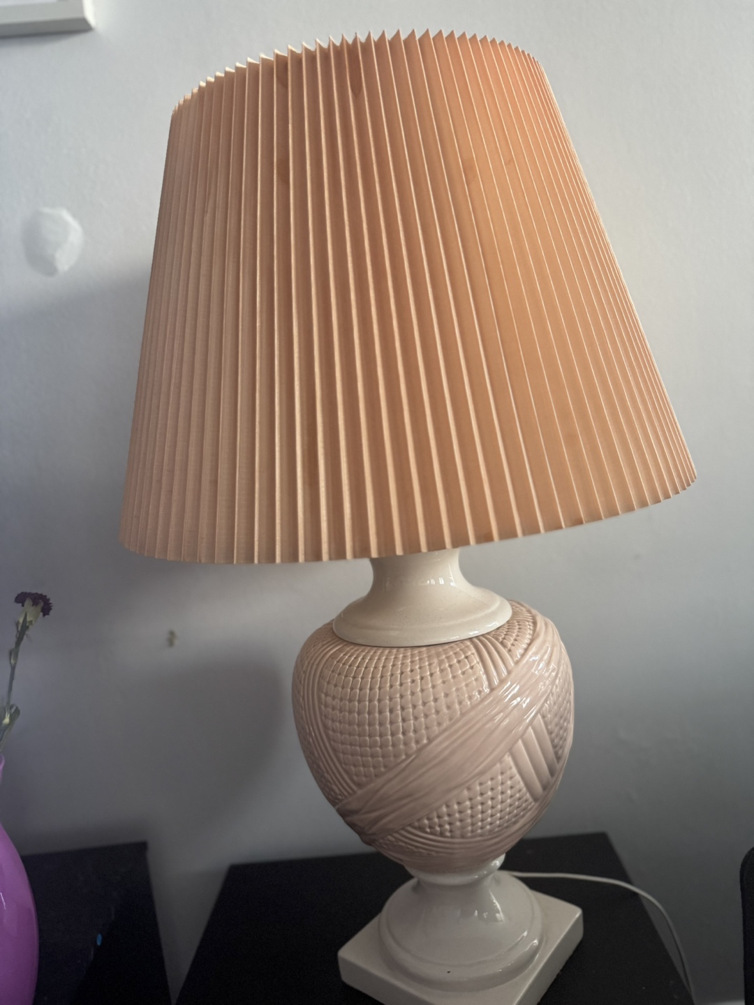 Pleated Shade Table Lamp - Beige