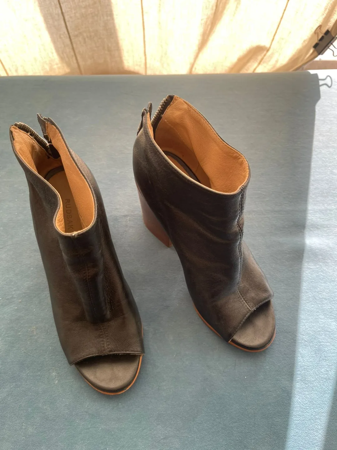 Rudsak Black Leather Open Toe Booties - Size 36 thumbnail