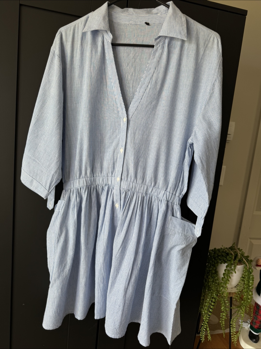 Blue Striped Dress size M