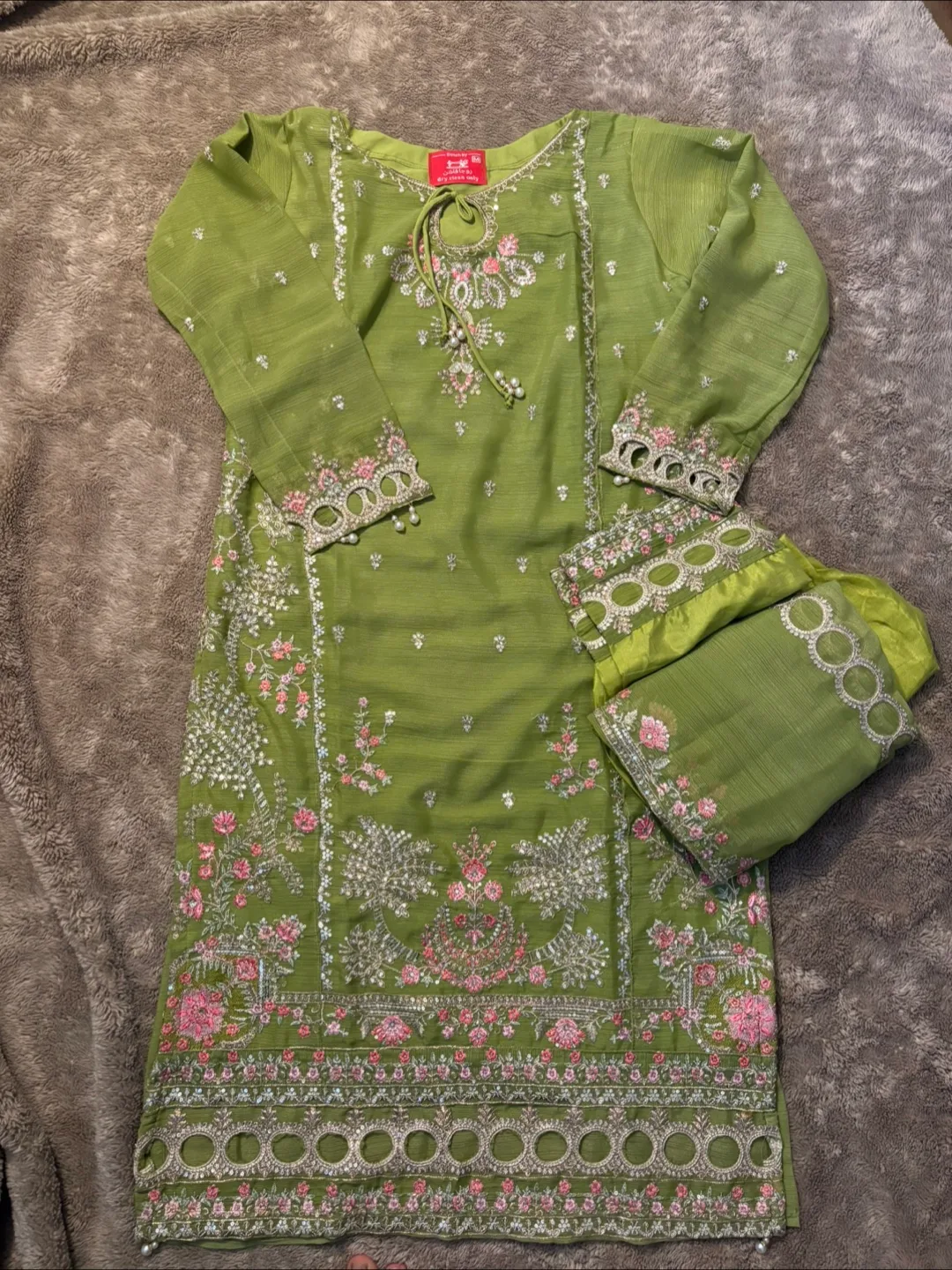 Green Embroidered Salwar Kameez image indicator(3)