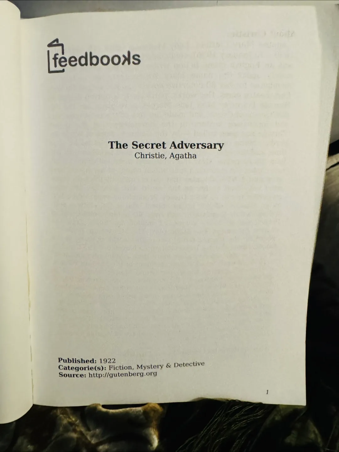 #freecycle Large print The Secret Adversary by Agatha Christie image indicator(2)