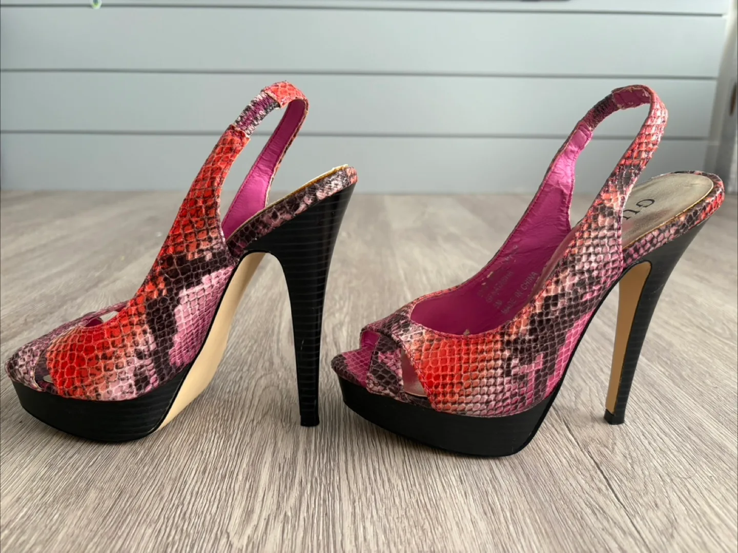 Guess Snakeskin Pattern Slingback Heels image indicator(3)