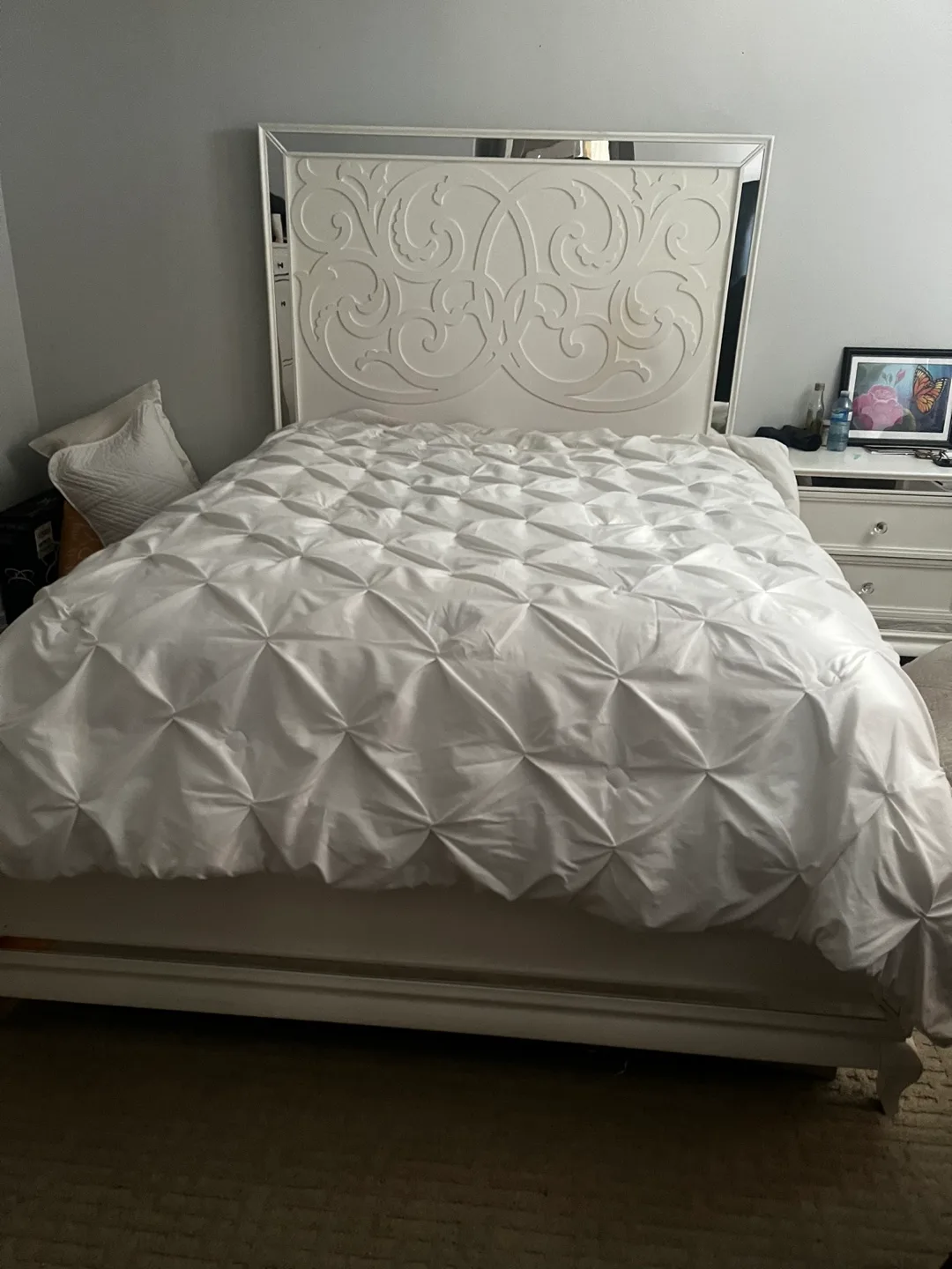 Dresser - mirror , nightstand Bed frame with mattress set image indicator(4)