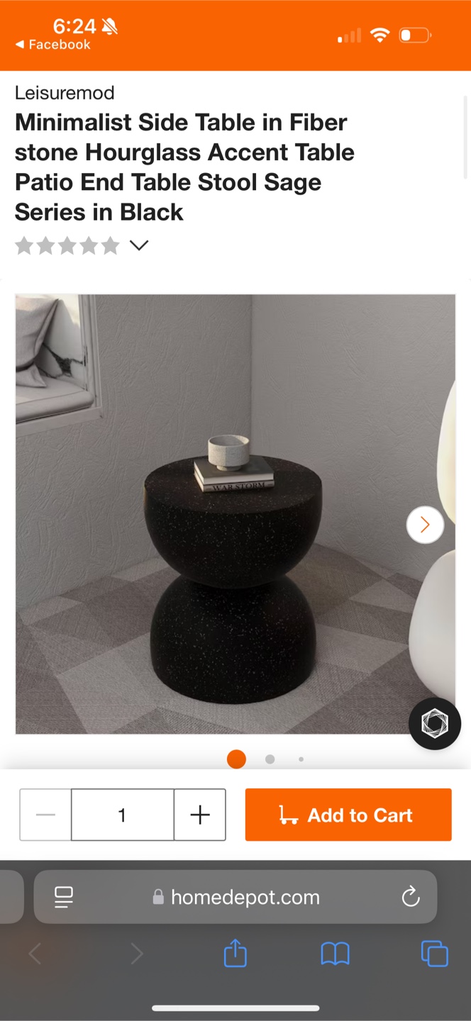 Hourglass Accent Table - Black - photo 2