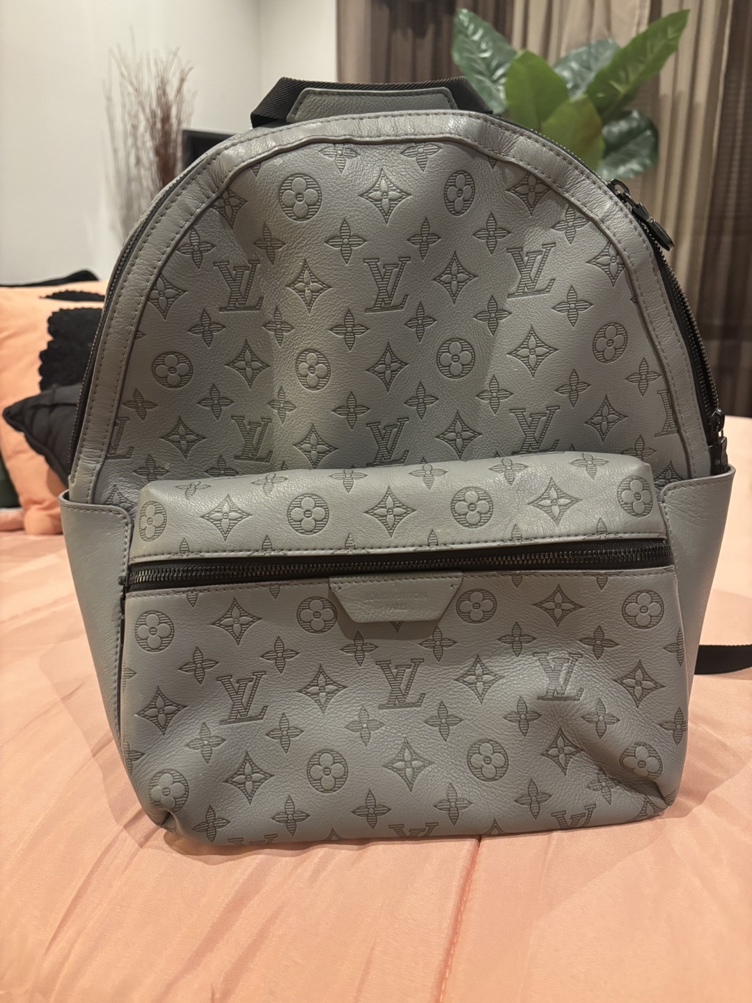 Louis Vuitton Gray Leather Backpack