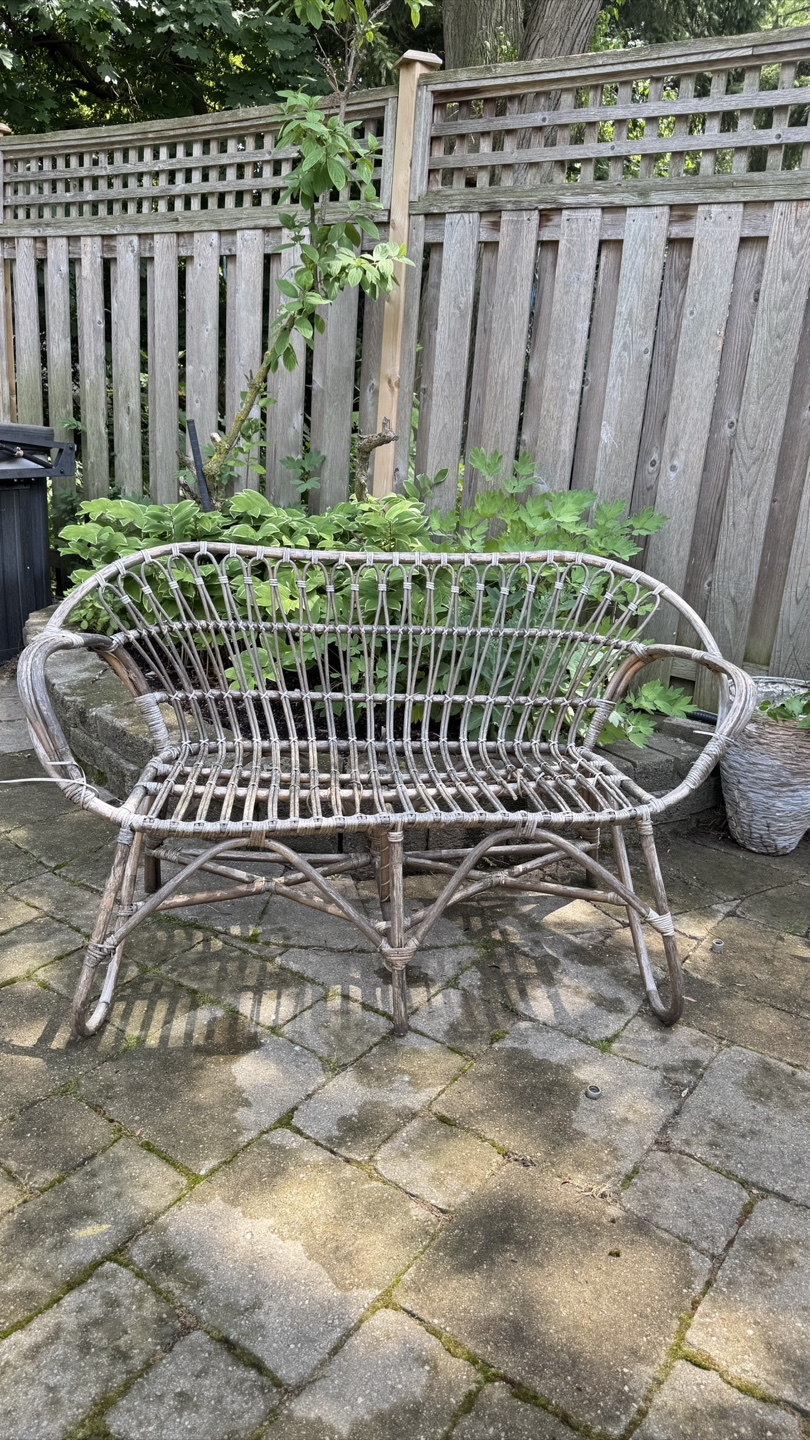 Wicker Outdoor Bamboo Bench