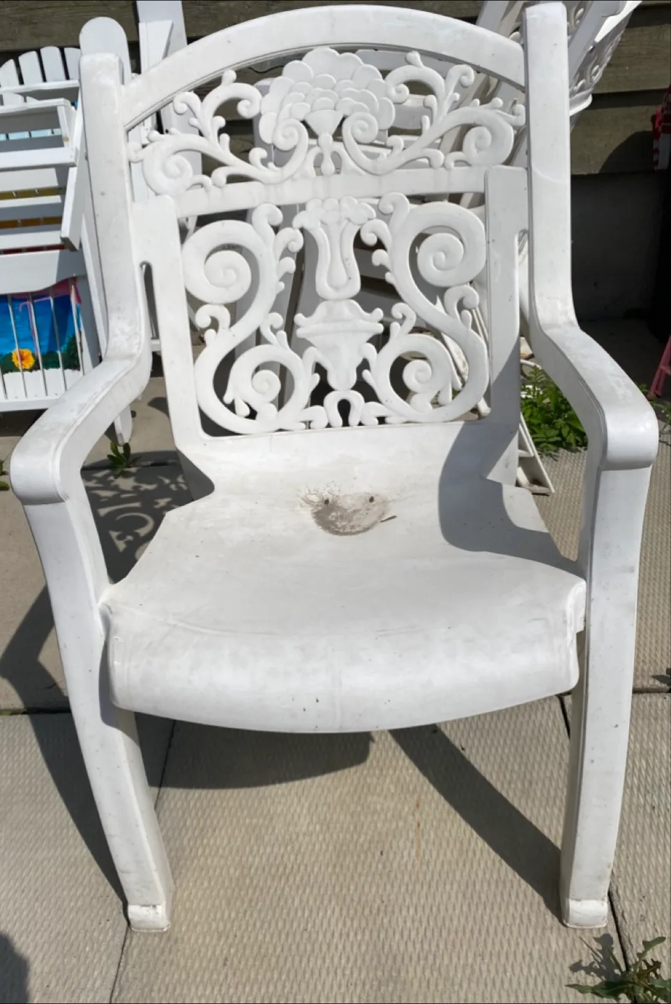 White Plastic Outdoor Chair thumbnail