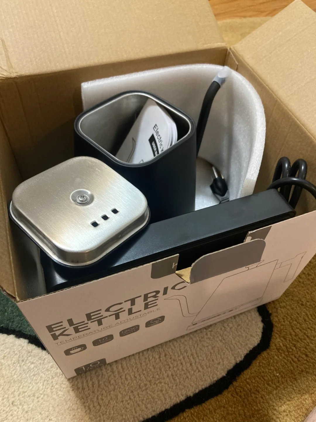 Gooseneck & Temperature control Electric Kettle black image indicator(3)