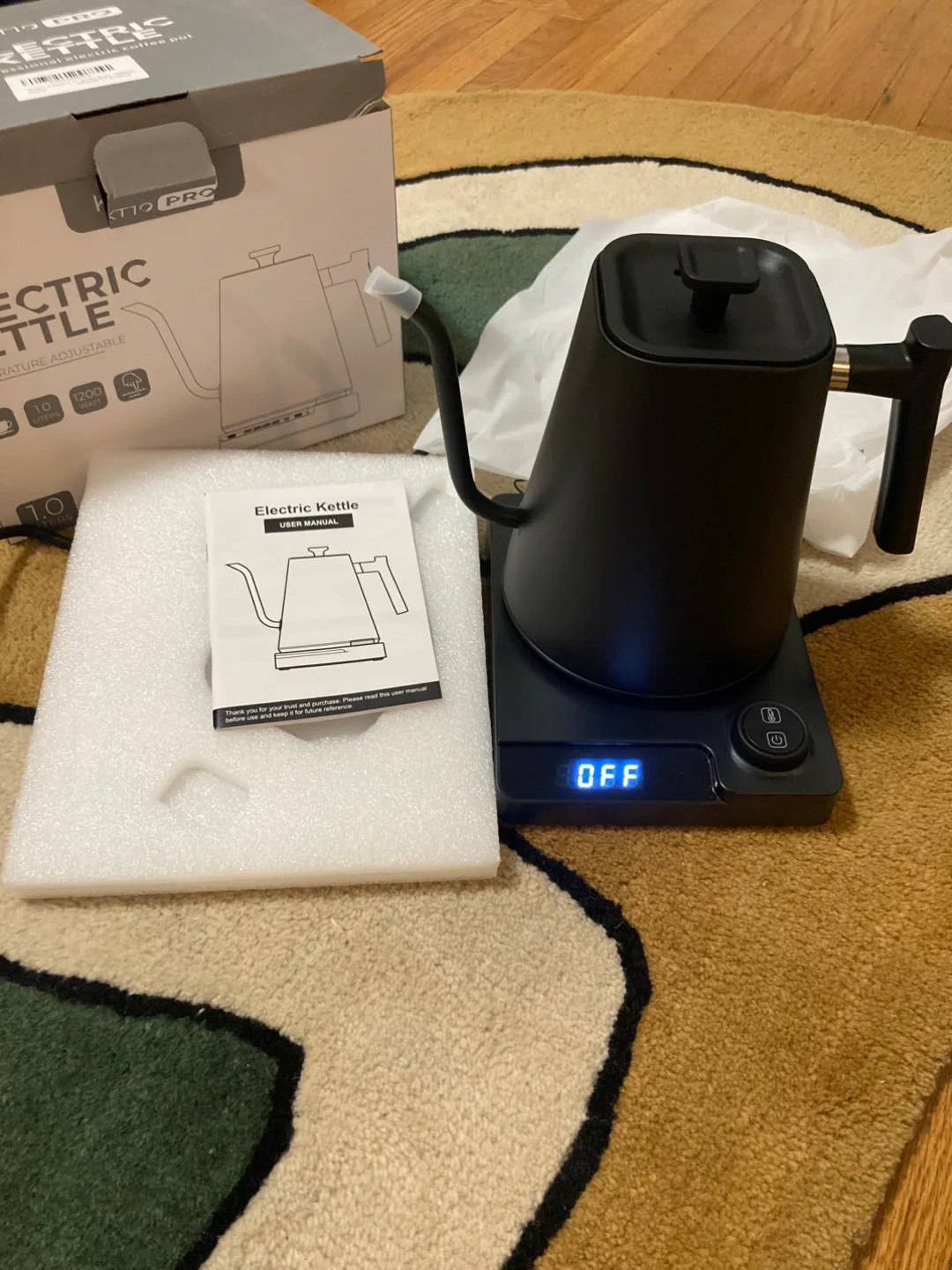 Gooseneck & Temperature control Electric Kettle black image indicator(2)