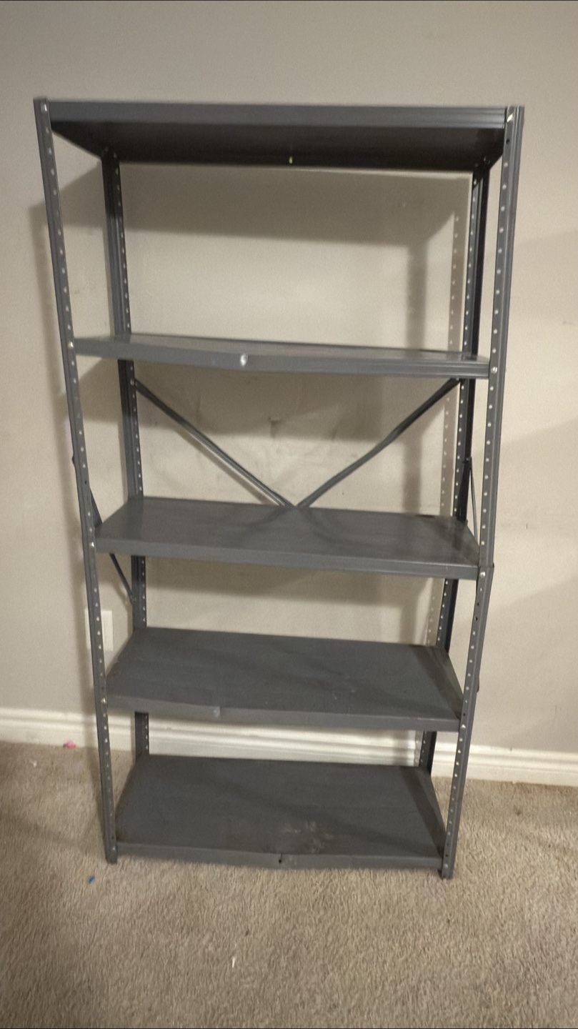 Grey Metal Shelving Unit - photo 2