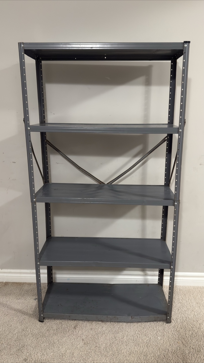 Grey Metal Shelving Unit