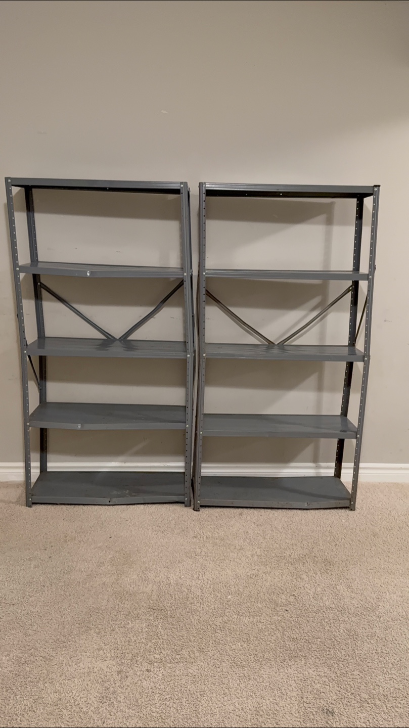 Grey Metal Shelving Unit - photo 3
