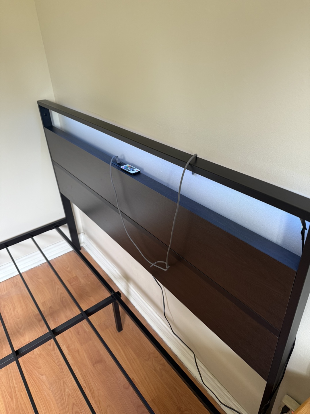 Bed Frame with charging station + LED Headboard - photo 2