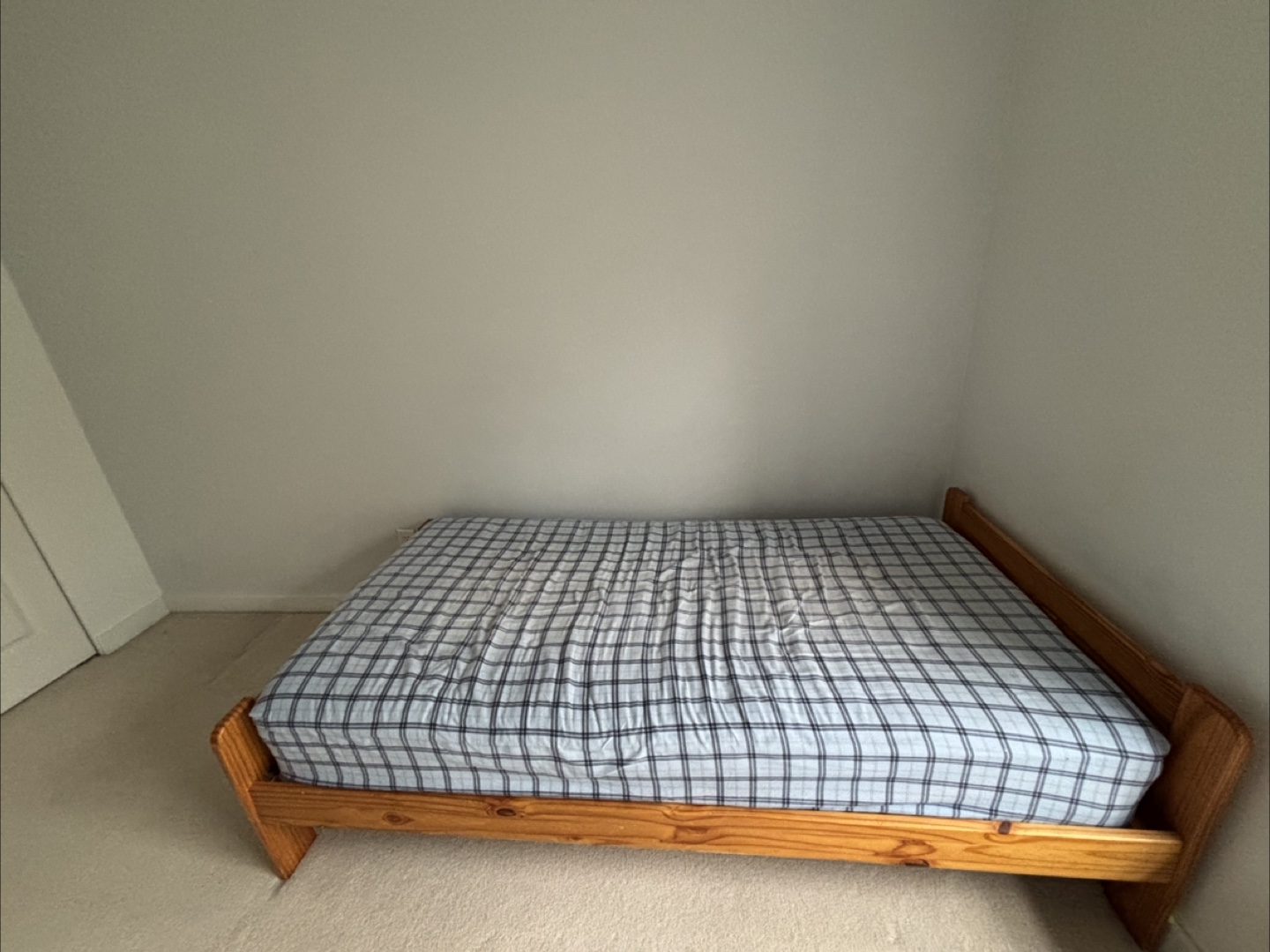 Twin Size Wooden Bed Frame and Mattress