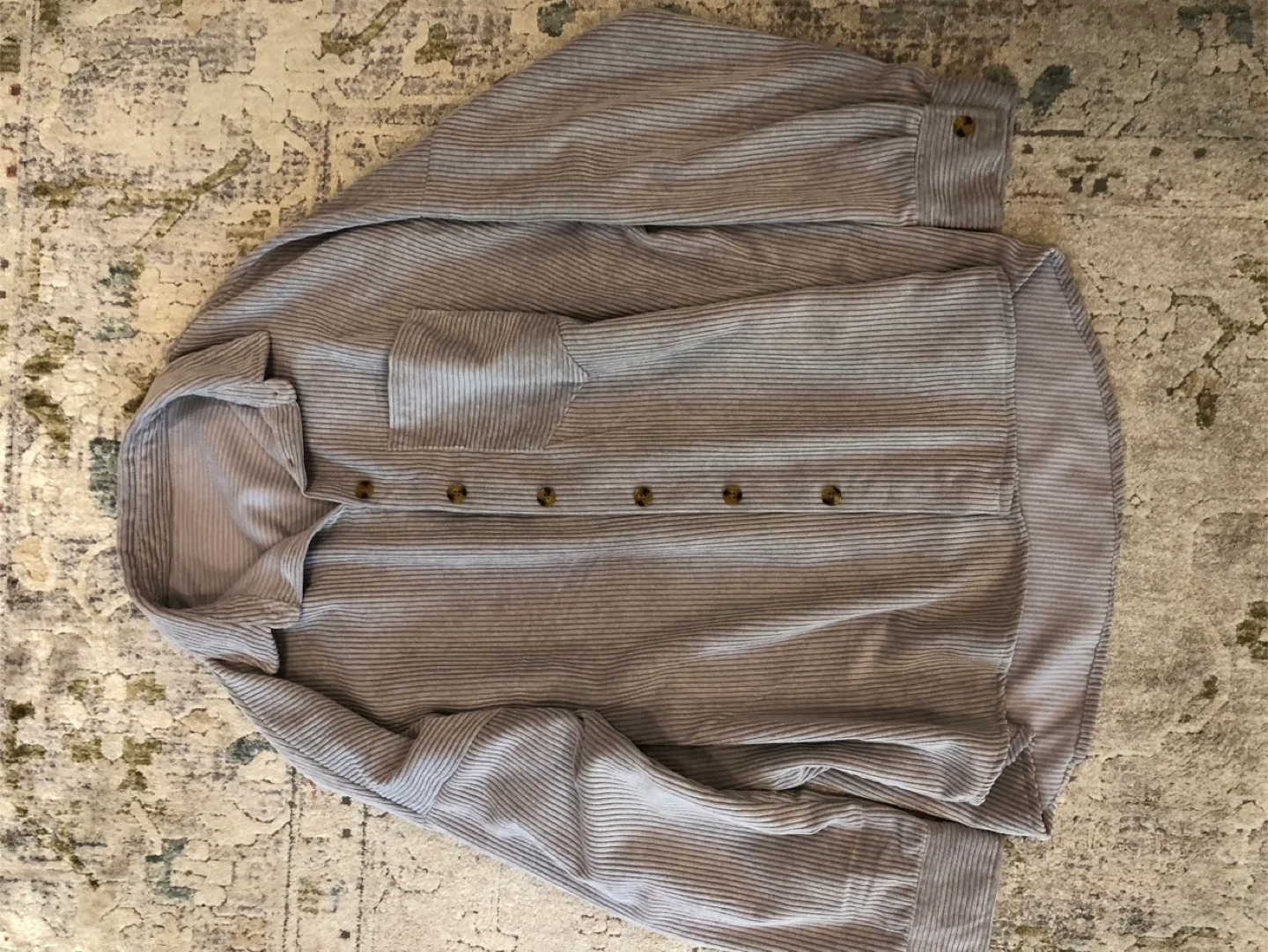 Corduroy Button-Up Shirt, Size Small thumbnail