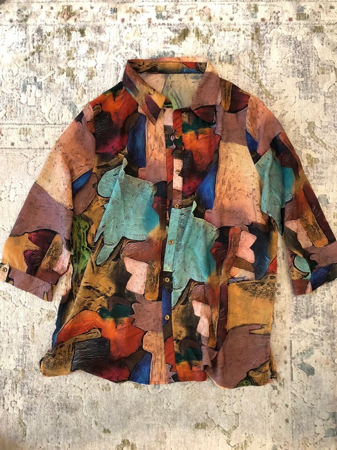 Abstract Patterned Button-Up Shirt thumbnail