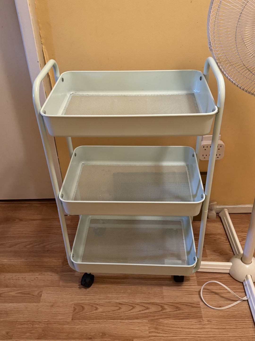Rolling Cart - Ming green, 3-Tier
