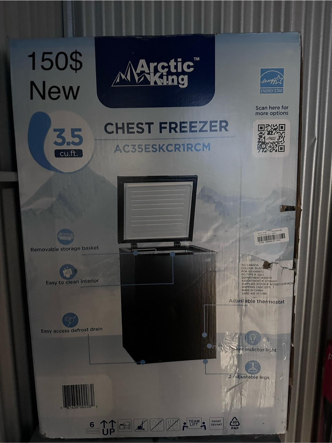 New Arctic King 3.5 cu.ft. Chest Freezer - $150