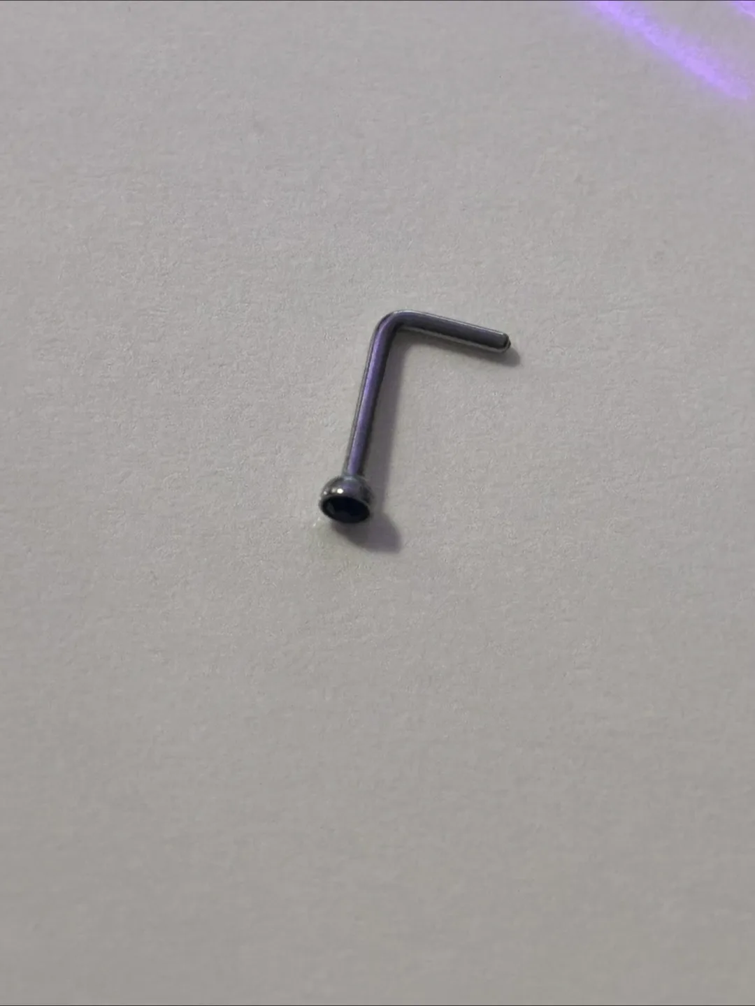 New Nose Ring Stud black gem thumbnail