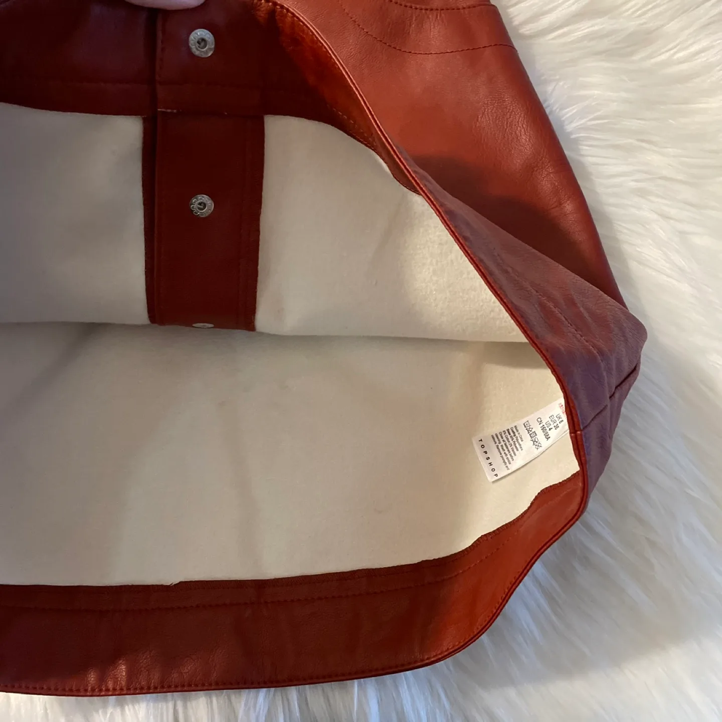 Topshop Faux Leather Mini Skirt, Size US 4 image indicator(5)