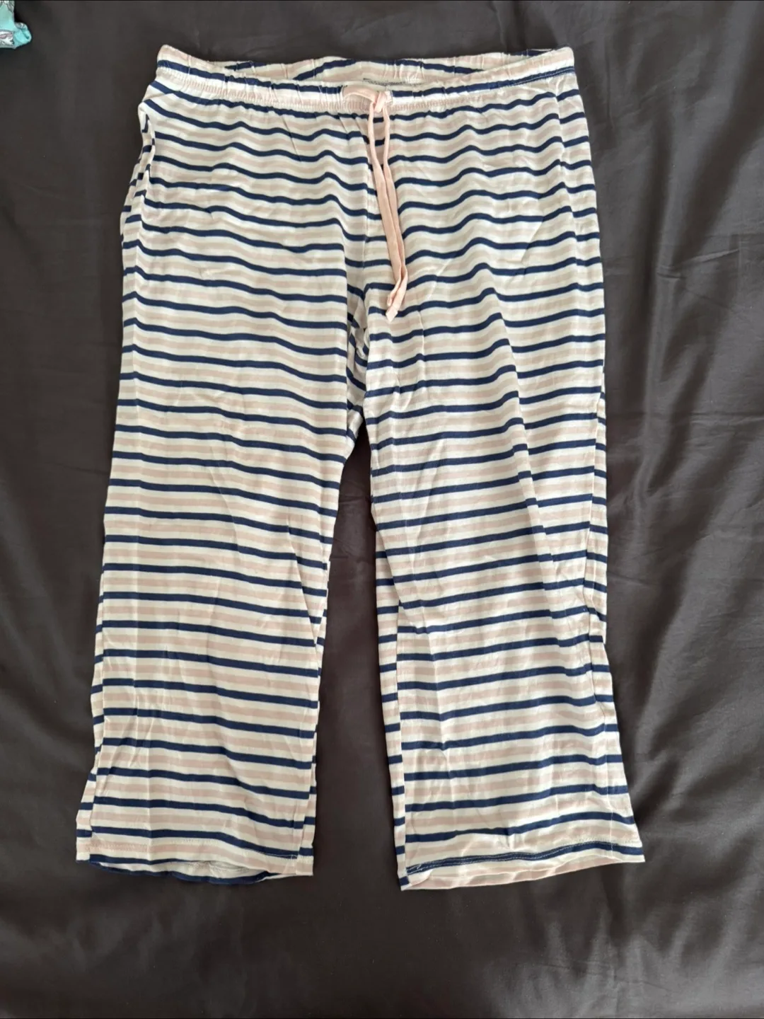 La Vie en Rose Striped Capris Pajama Pants - Size M thumbnail