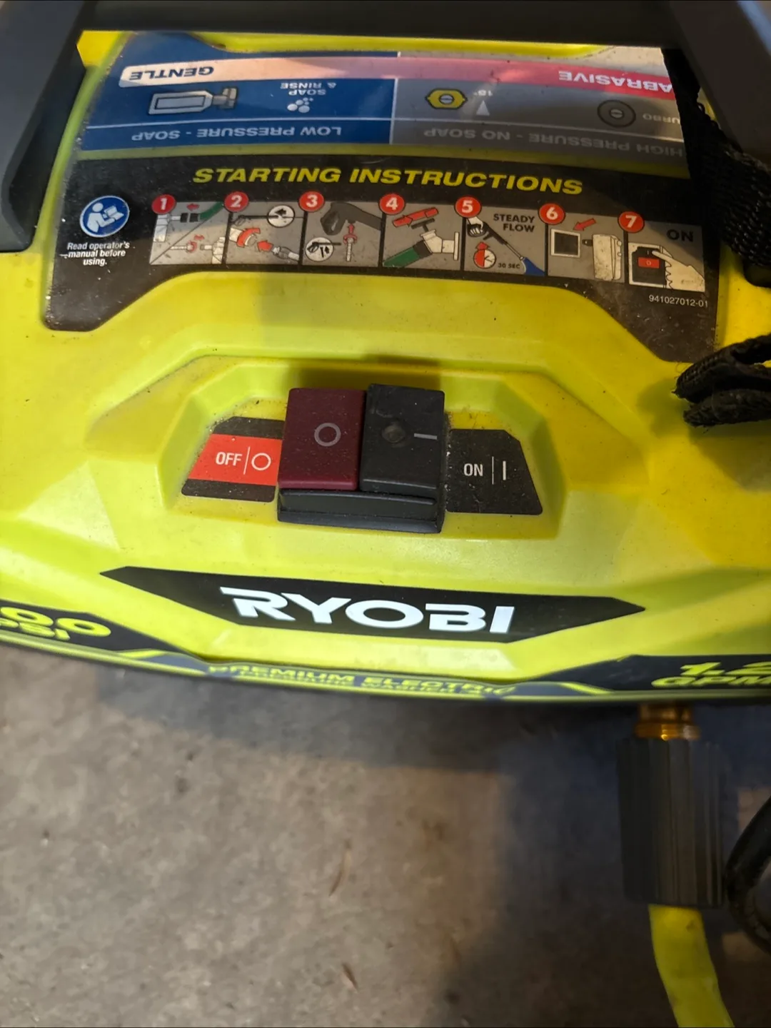 Ryobi 1800 PSI Premium Electric Pressure Washer image indicator(2)