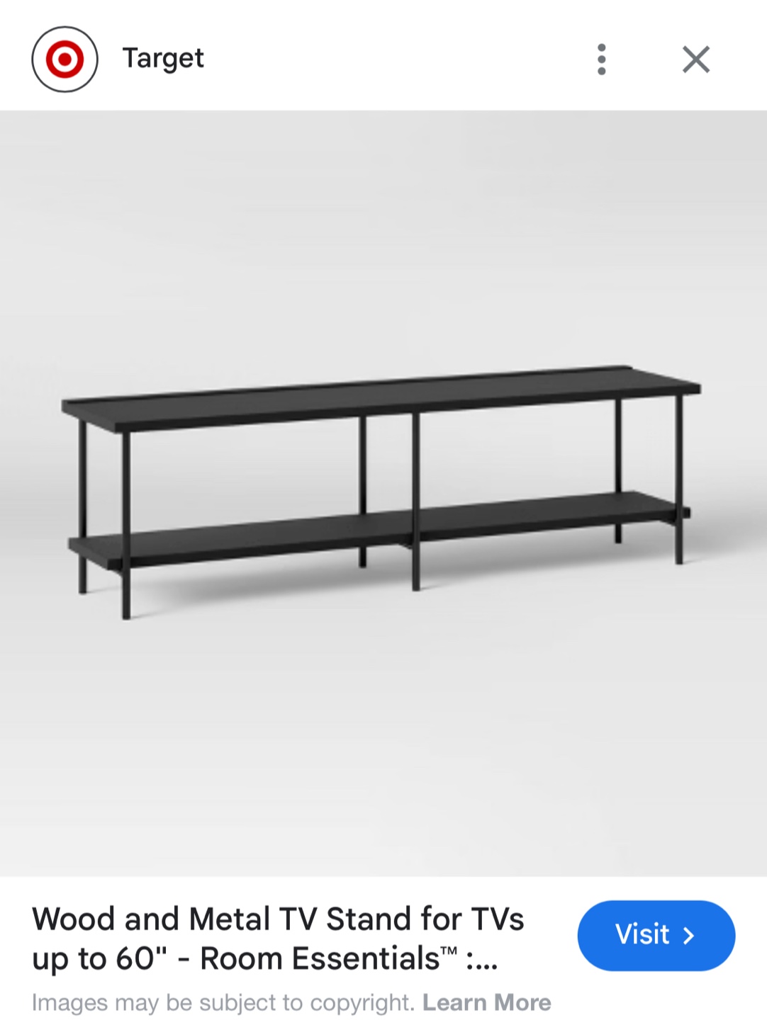 Room Essentials Wood & Metal TV Stand - 60 inch