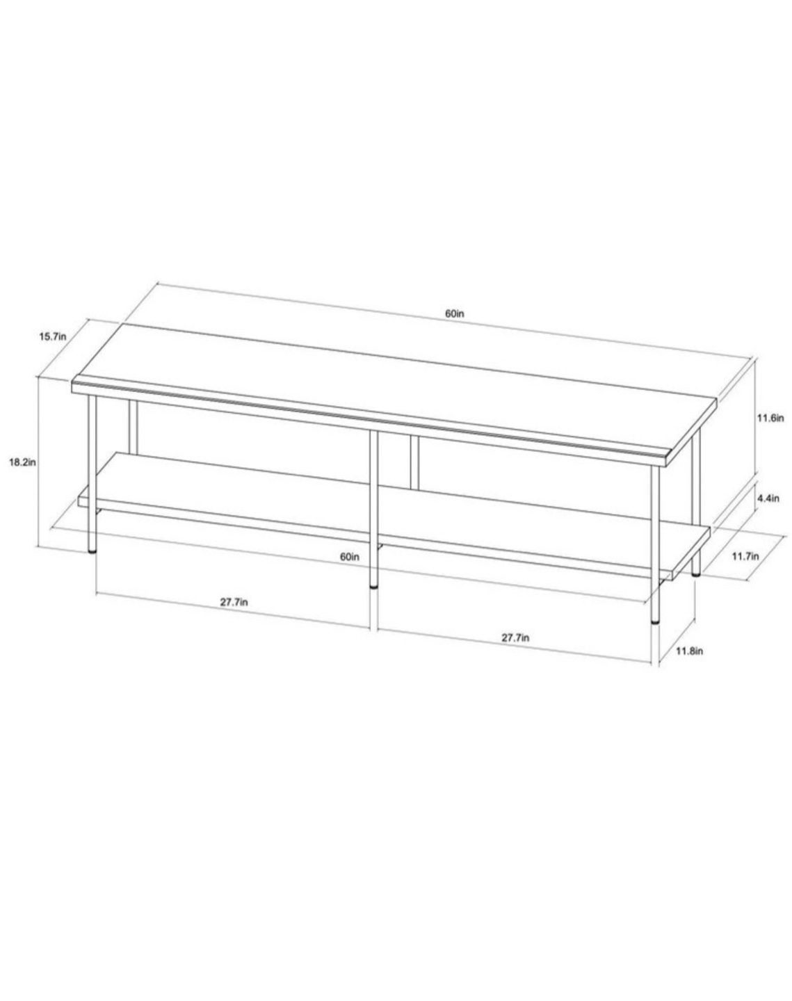 Room Essentials Wood & Metal TV Stand - 60 inch - photo 2